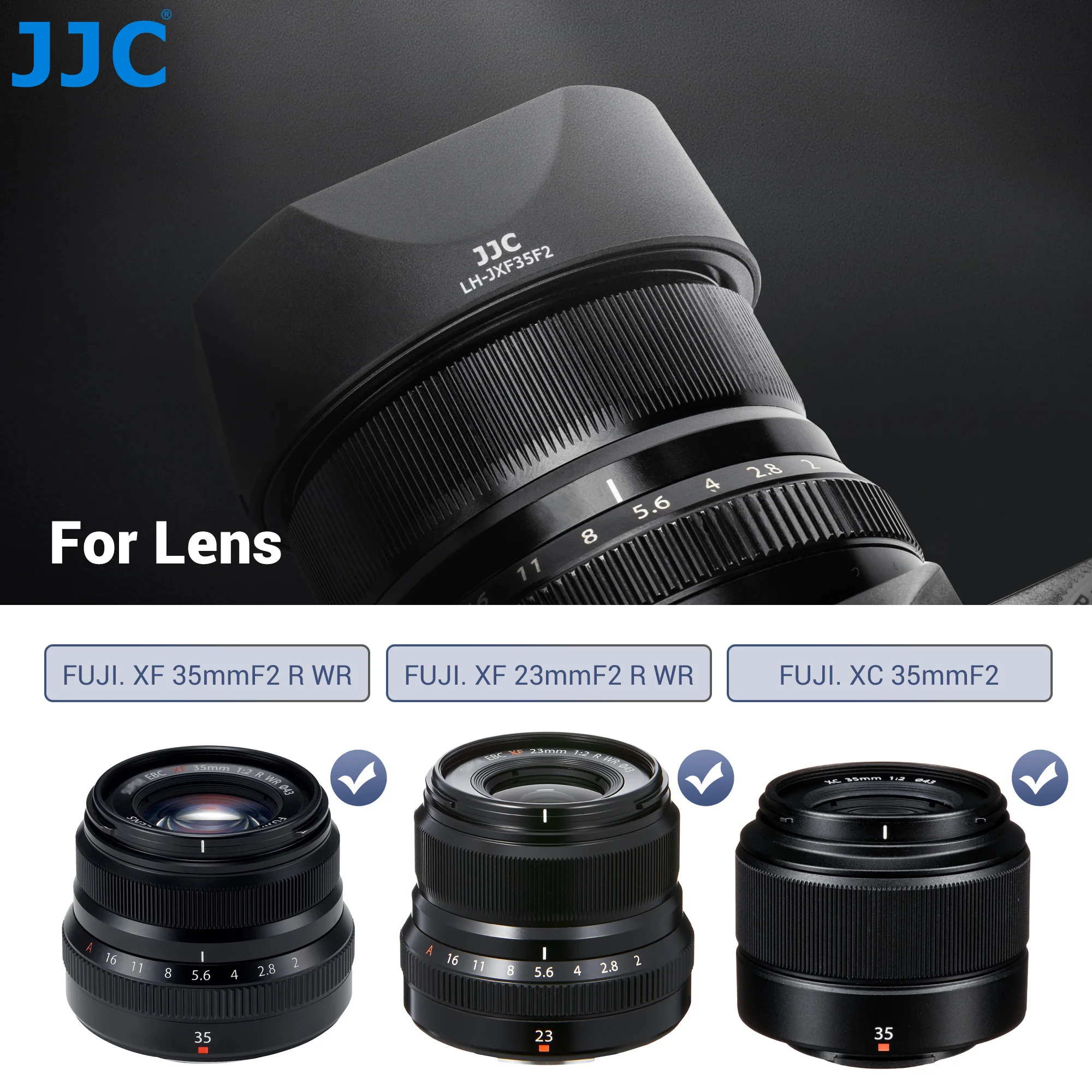 Фото Квадратная бленда JJC для объектива Fujifilm XC 35mmF2 XF 23mmF2 R WR XF 35mmF2 R WR для объектива Fuji XH2S X-T5 X-T4 X-T3 XS20 №2