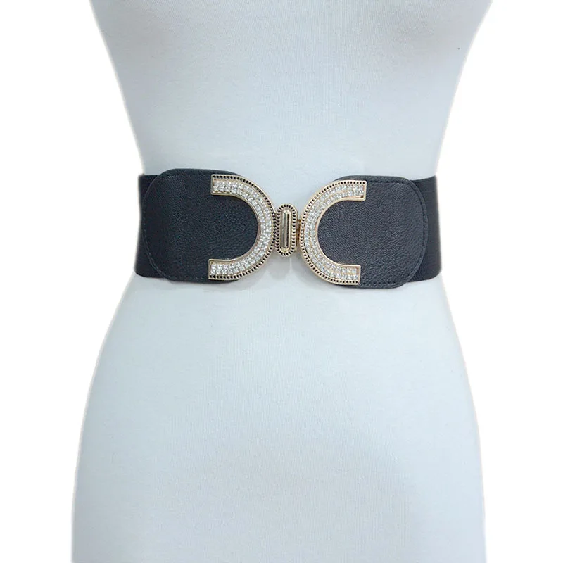 

Ремень женский стрейчевый из ПУ кожи, с бриллиантами