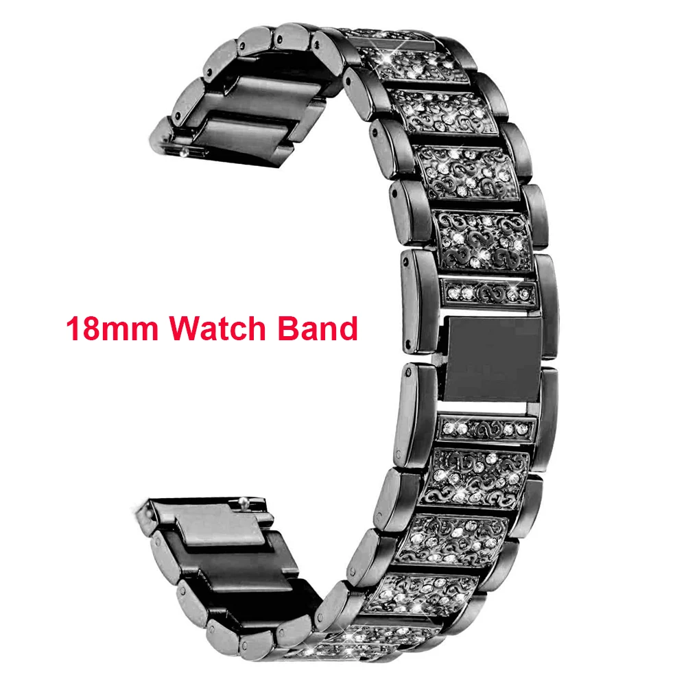 18mm Women Watch Band for Garmin Venu 2S / Vivoactive 4S / Vivomove 3S Metal Watchband Strap Wristband for Fossil Gen 5E 42mm