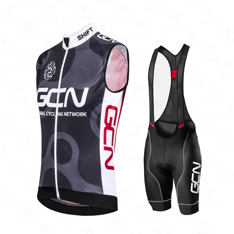 

GCN Professional Bicycle 2022 Windproof Vest Cycling Wear Sleeveless Men's Lightweight Windproof Wearable Breathable Vest Set