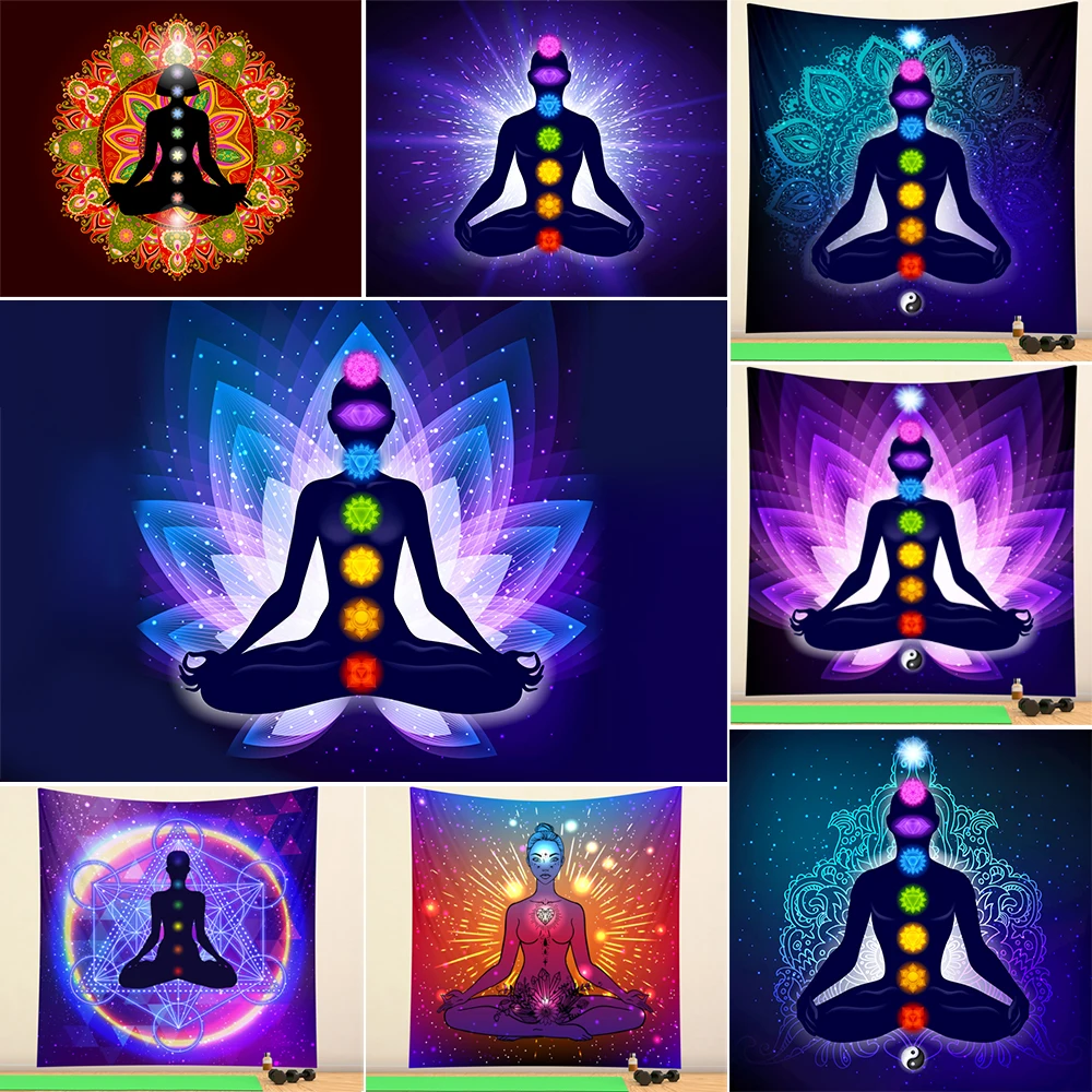 

Indian Buddha meditation chakra tapestry wall decoration Mandala tapestry witchcraft Bohemian Hippie home decoration yoga mat