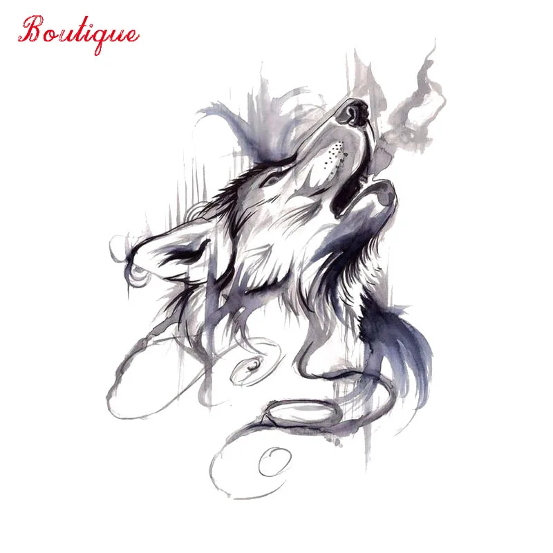 Воющий волк голова чернила Наклейка ПВХ автомобиль и мотоцикл стикер