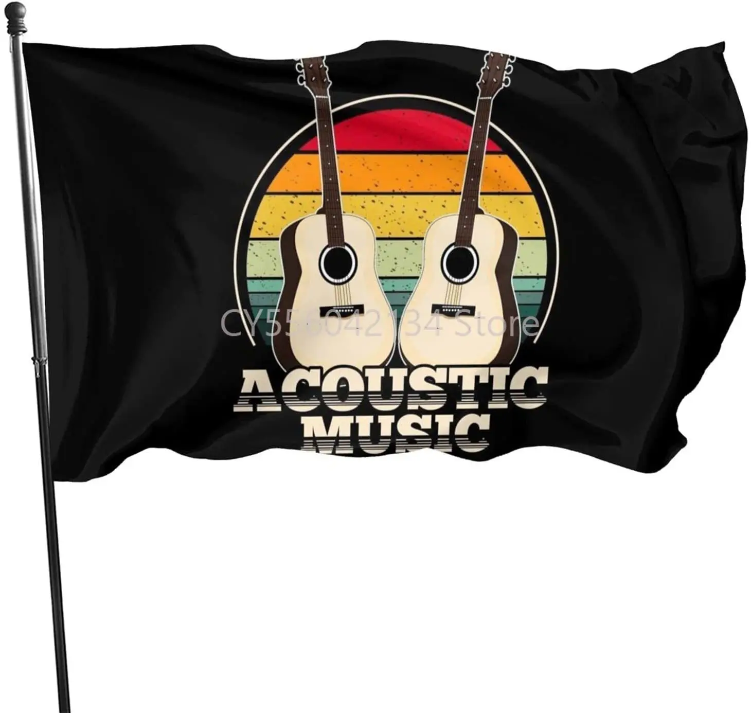

Acoustic Music Vintage Retro Guitar flag Home Decoration Outdoor Decor Polyester Banners and Flags 90x150cm 120x180cm