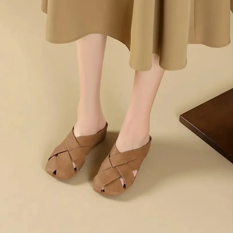 Женские полутапочки French sle 2024 квадратные метры новая летняя верхняя одежда