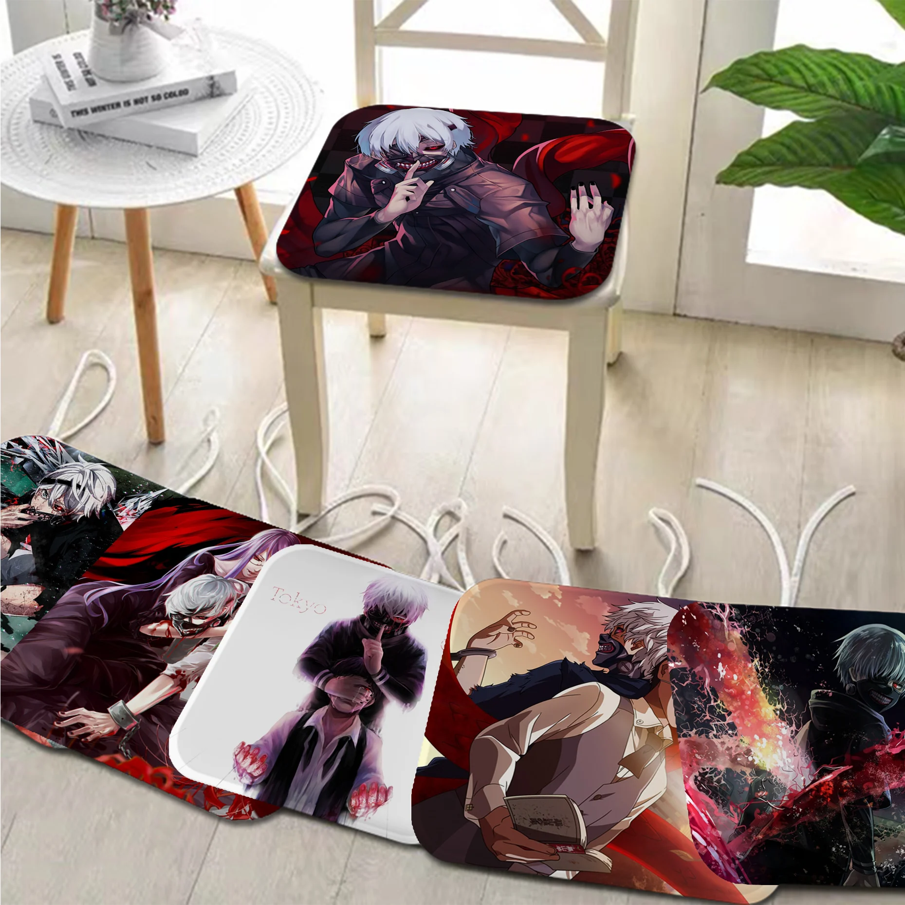 

Tokyo Ghoul Cushion Mat Tie Rope Chair Mat Soft Pad Seat Cushion For Dining Patio Home Office Indoor Outdoor Garden Cushions