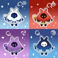 anime game genshin impact abyss mage ice water fire cosplay cute versions acrylic keychain pendant kawaii bag keyring charm gift