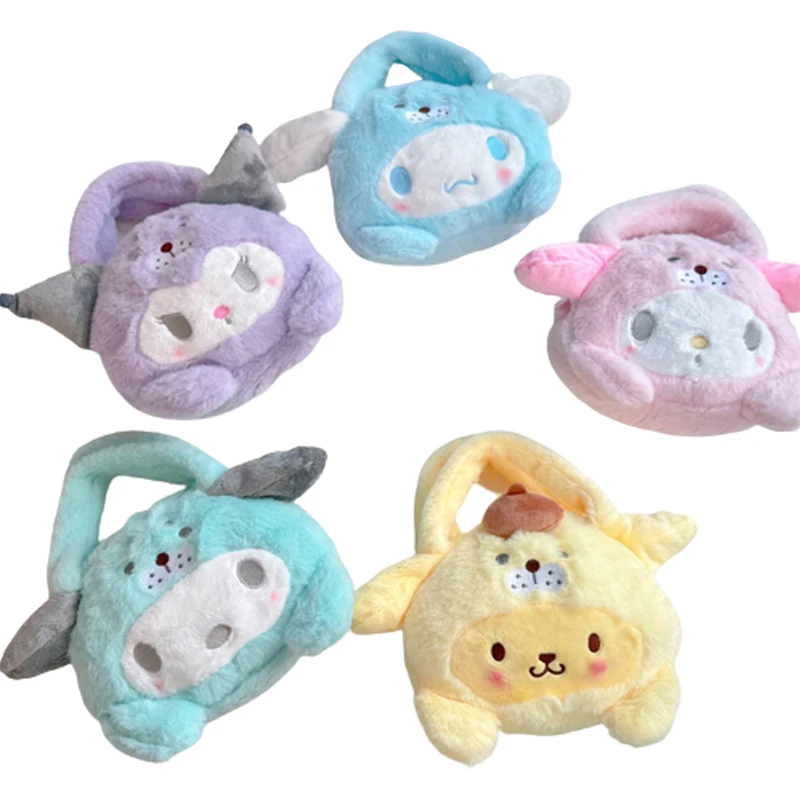 

Милая Sanrio, плюшевая сумка Hello Kitty Cinnamoroll Kuromi My Melody, набивная сумка через плечо, Мультяшные подарки для девочек на день рождения
