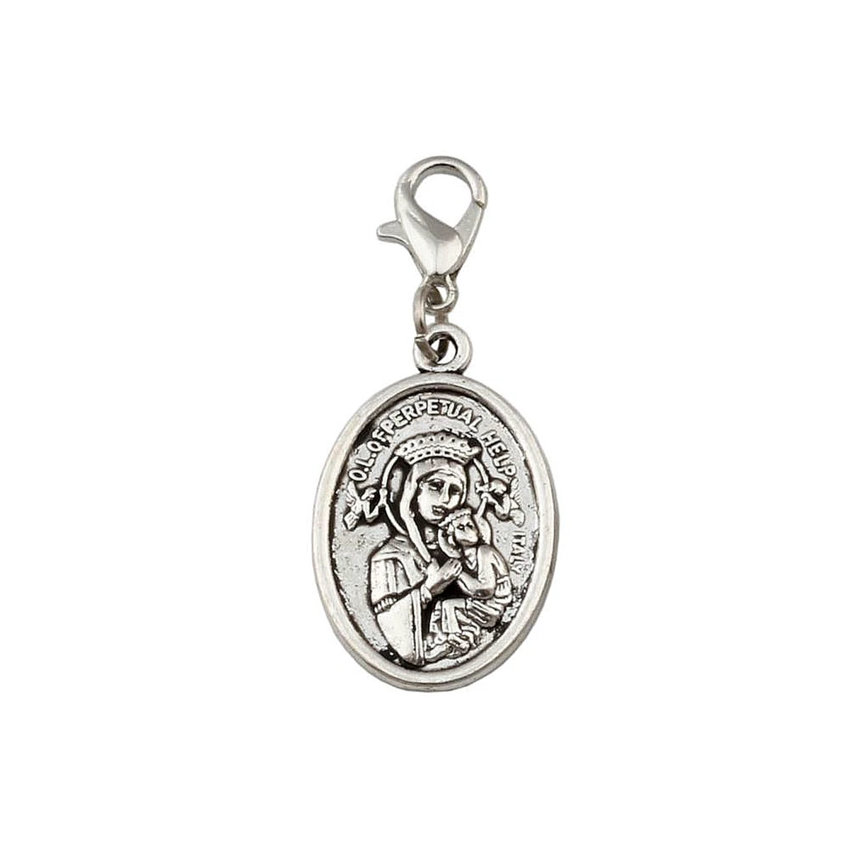 

100Pcs Alloy Our Lady Of Perpetual Help With Saint Gerard Medal Lobster Clasp Pendants For Jewelry Making