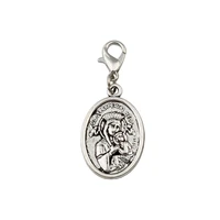 100pcs alloy our lady of perpetual help with saint gerard medal lobster clasp pendants for jewelry making