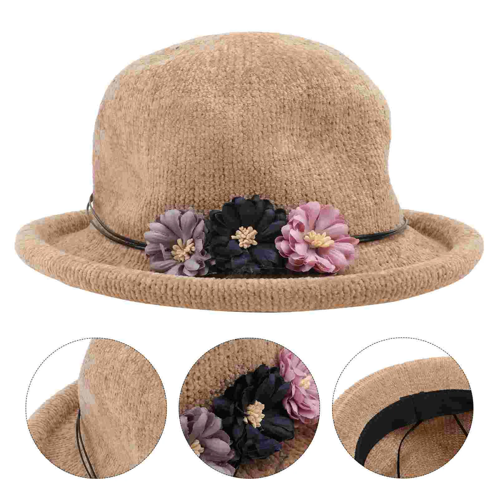 

Hat Middled Age Women Woolen Yarn Woven Elderly Knitted Bowler Women's Hats & Caps Cloche