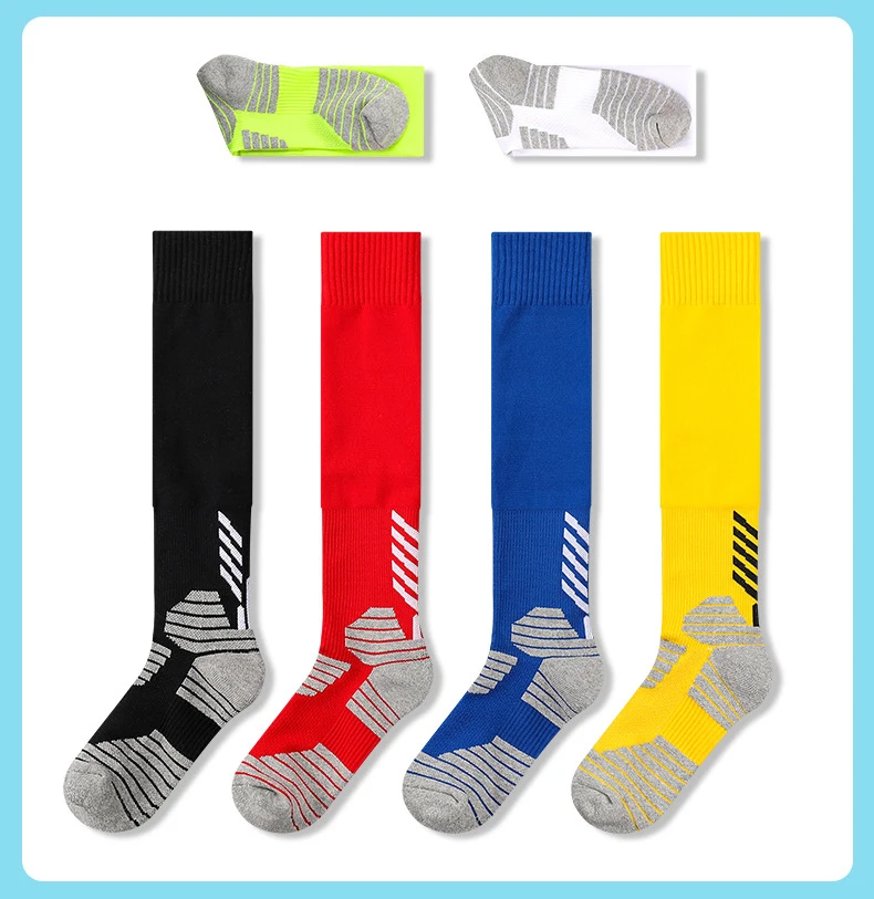 Male Children Men Women Through knee-high Socks Football Youth Training Antiskid Sports Socks Pupil Towel Stockings Soccer Socks