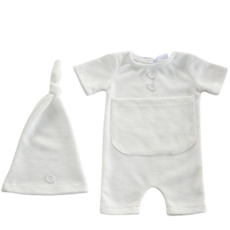 

Newborn Photography Hat with Jumpsuits Baby Beanie Rompers Photo Props for 0-2M