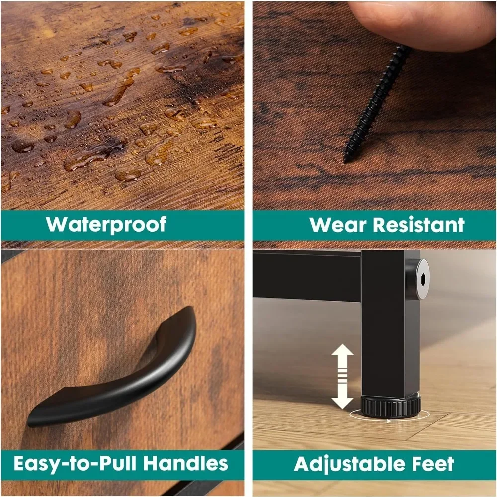 Туалетный шкаф комод с 8 ящиками тканевый для спальни Высокий Комод деревянной