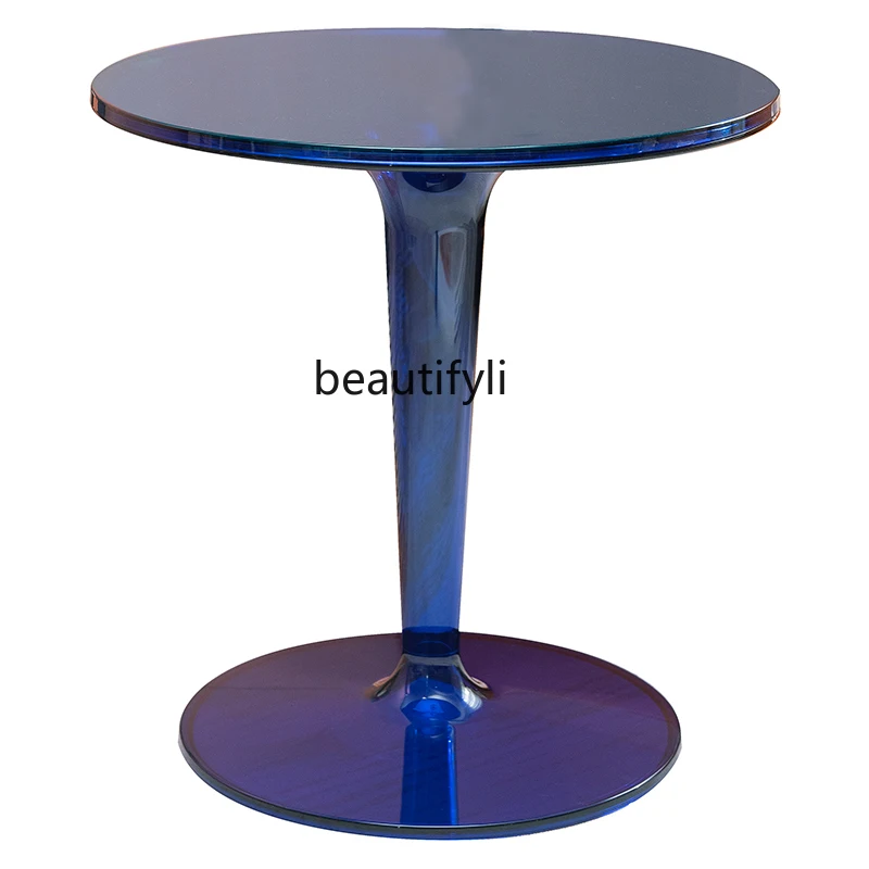 

HJ Coffee Table Household round Sofa Side Table Small Apartment Acrylic Fashion Corner Table