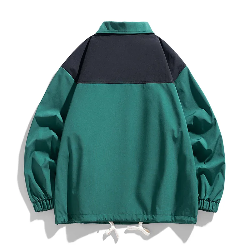 Мужская куртка M-8XL размера плюс с капюшоном свободная одного цвета уличная