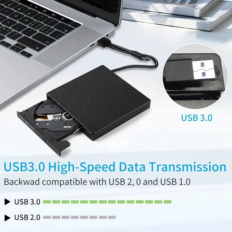 Новый внешний DVD-привод USB 3.0 портативный +/-RW-плеер для записи компакт-дисков и ПЗУ