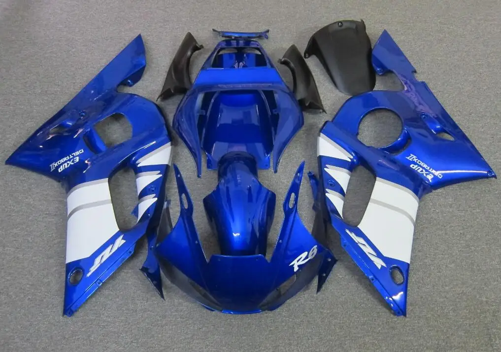 

New ABS Motorcycle Fairings Kit Fit For YAMAHA YZF- R6 1998 1999 2000 2001 2002 98 99 00 01 02 Bodywork Set Blue White FR
