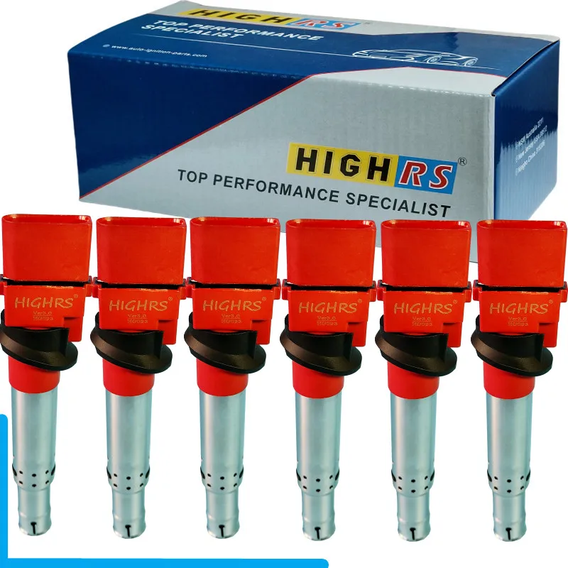 6-катушка зажигания для Audi Q7 TT 8N9 8J9 A3 8PA EOS Golf Passat Phaeton Touareg 7LA 7P5 Porsche Cayenne 955 M02 3.2 M55 3.6