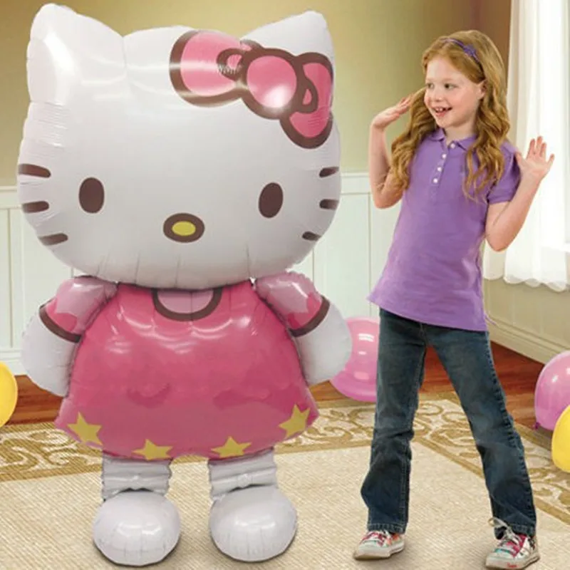 

118cm Sanriod Hello Kitty Balloon Doll Birthday Party Wedding Decorations Supplies Baby Shower Aluminum Foil Balloons Kids Toys