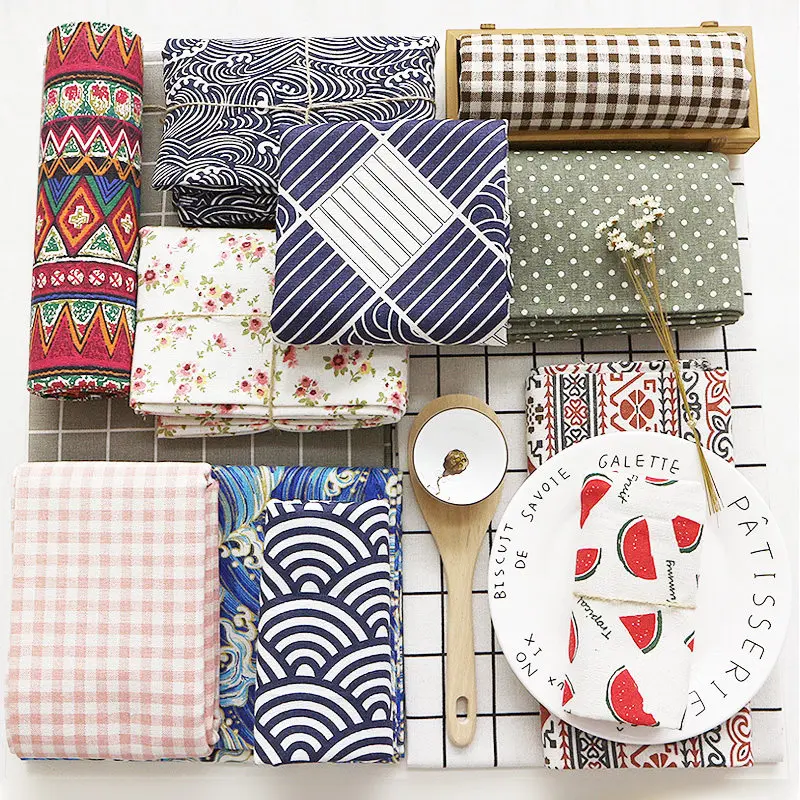 Ткани из хлопка и льна с принтом 100 см х 150 см, занавески, диваны, ткань, льняная скатерть, скатерти ручной работы «сделай сам», ткань для шитья одежды