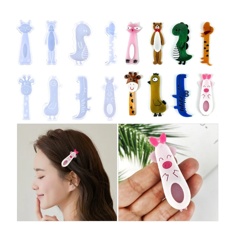 

Shiny Glossy Silicone Resin Molds Various Animal Hairpin Mold DIY Keychain Pendant Jewelry Epoxy Resin Crafting Mold Y08E