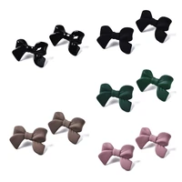 kissitty 100pcs spray painted ccb plastic bowknot stud earring findings for diy accessories jewelry findings gift