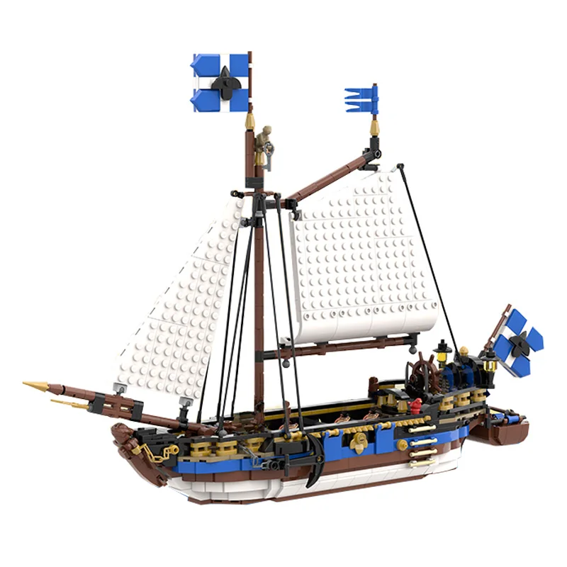 Новинка 1185 шт. средневековая серия пират MOC модульные императорские корабли