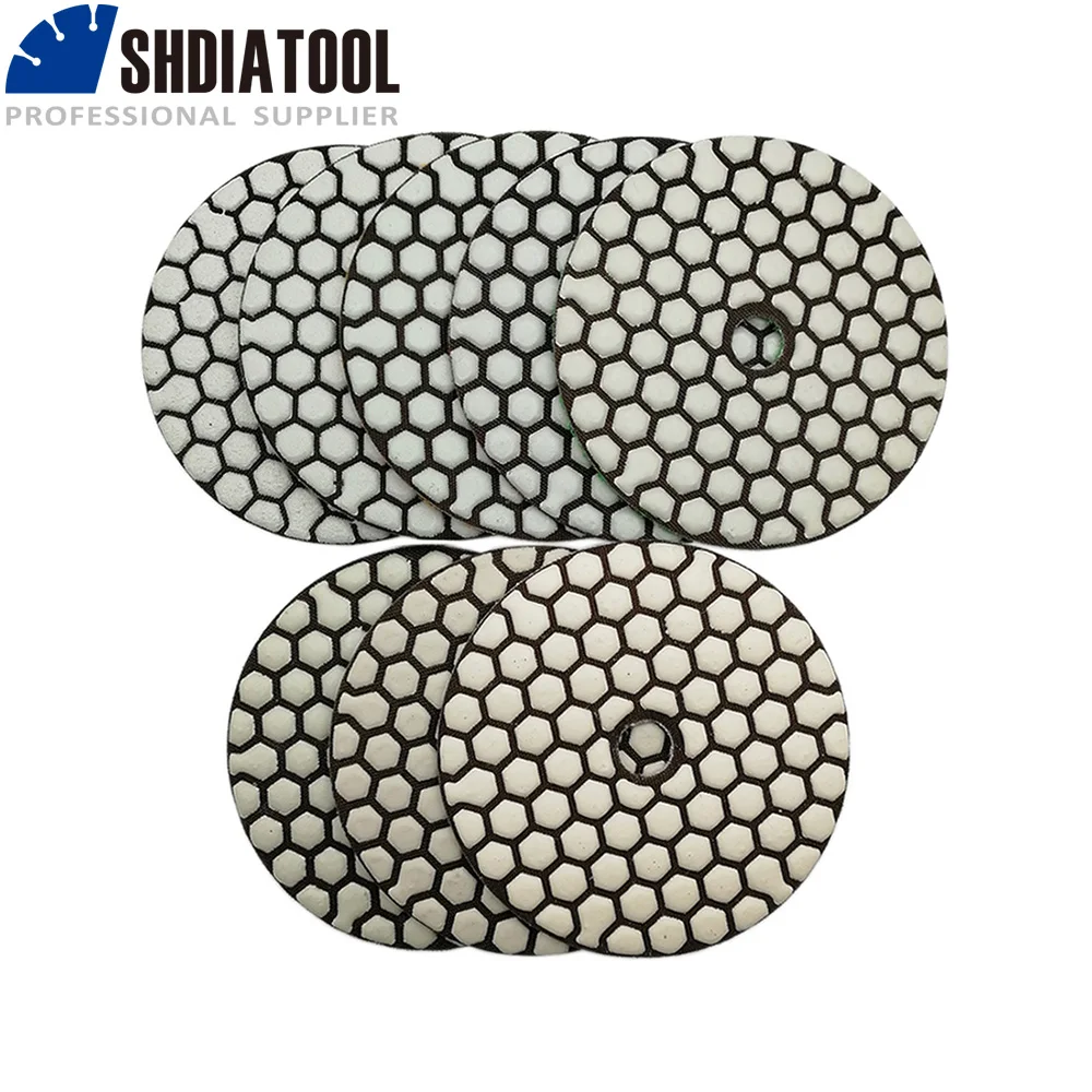 SHDIATOOL, 10 комплектов, 4 дюйма, сухие алмазные полировальные подушечки, 70 шт., диаметр 100 мм, смола, мрамор, гранит, зерно # 50- # Диск для шлифования 3000.