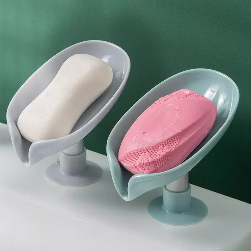 

Leaf Shape Sucker Soap Box Drain Soap Holder Box Bathroom Shower Soap Holder Sponge Storage Plate Tray Bathroom Supplies Gadge