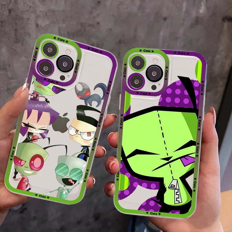 

invader zim Phone Case For iPhone 14 13 12 11 Pro Max Mini X Xs XR 6 7 8 Plus SE 2020 Transparent Case