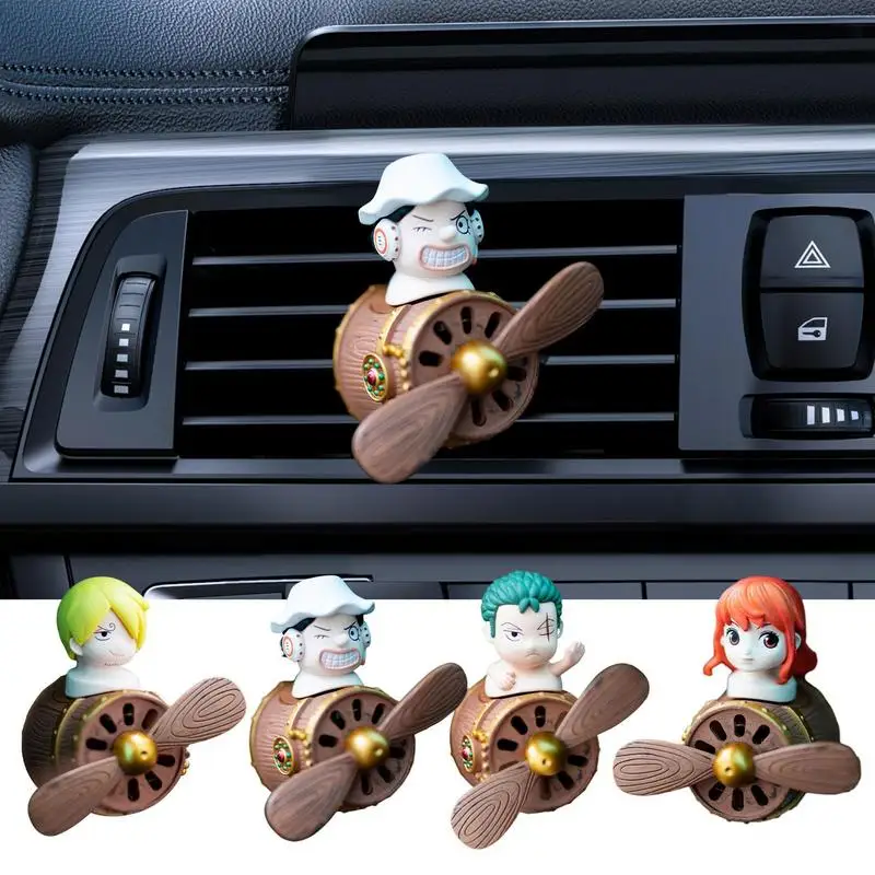 

One Piece Luffy Zoro Аниме фигурки модели автомобиля освежитель воздуха вентиляционные отверстия аромадиффузор духов клипсы Автомобильные украшен...