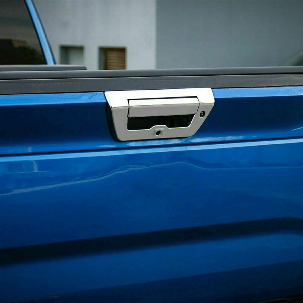 

2 PCS/Set Chrome Tailgate Door Handle Cover Trim Decor Bezel For Ford F150 2015-2019 Tailgate Handle Decoration