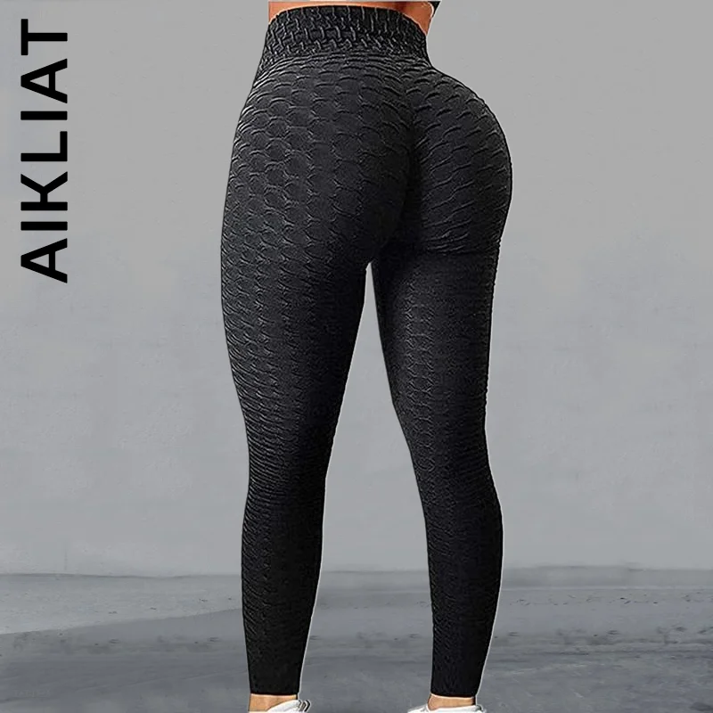 

Женские леггинсы для фитнеса Aikliat с высокой талией, Леггинсы пуш-ап антицеллюлитные, Сексуальные Черные джеггинсы для тренировок, спортивные Леггинсы