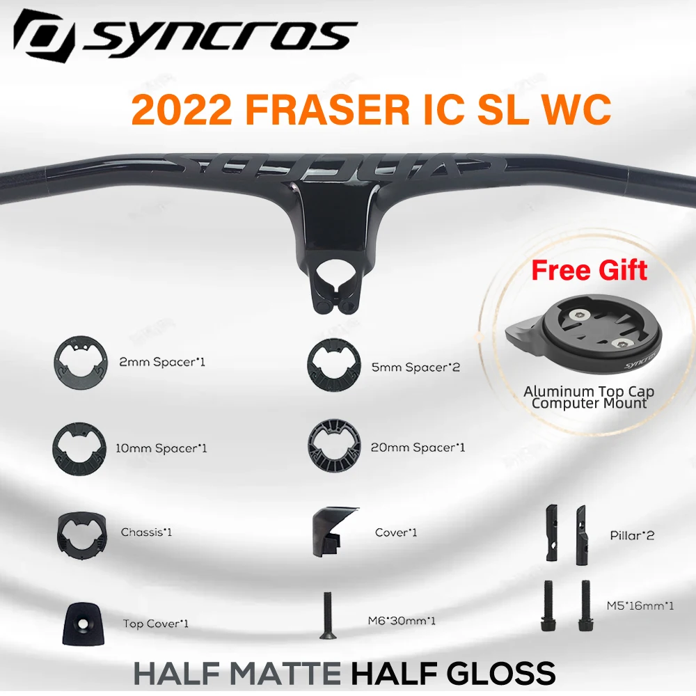 

SYNCROS FRASER IC SL WC Full Carbon Black Semi Matte Semi Gloss MTB Handlebar -20° Integrated Bar with Top Cap Mount
