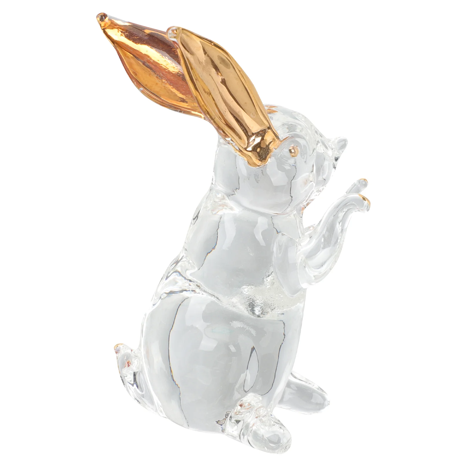 

Rabbitbunny Figurines Crystal Statue Animal Figurine Blown Garden Hand Paperweight Ornaments Decor Ornamentsculpture Clear Year