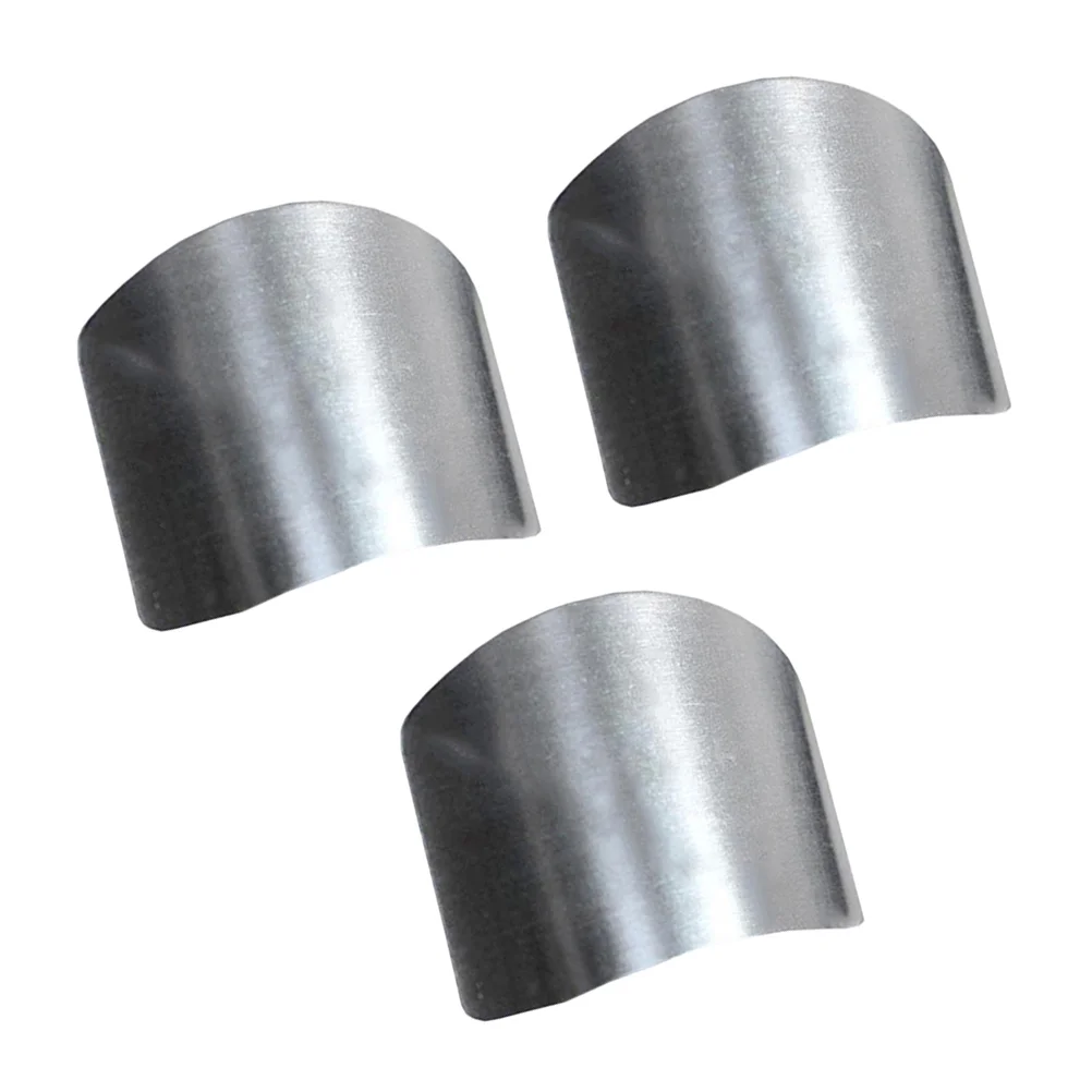 

3pcs Stainless Steel Finger Protectors Cutting Protector For Cutting for Kitchen ( Silver )