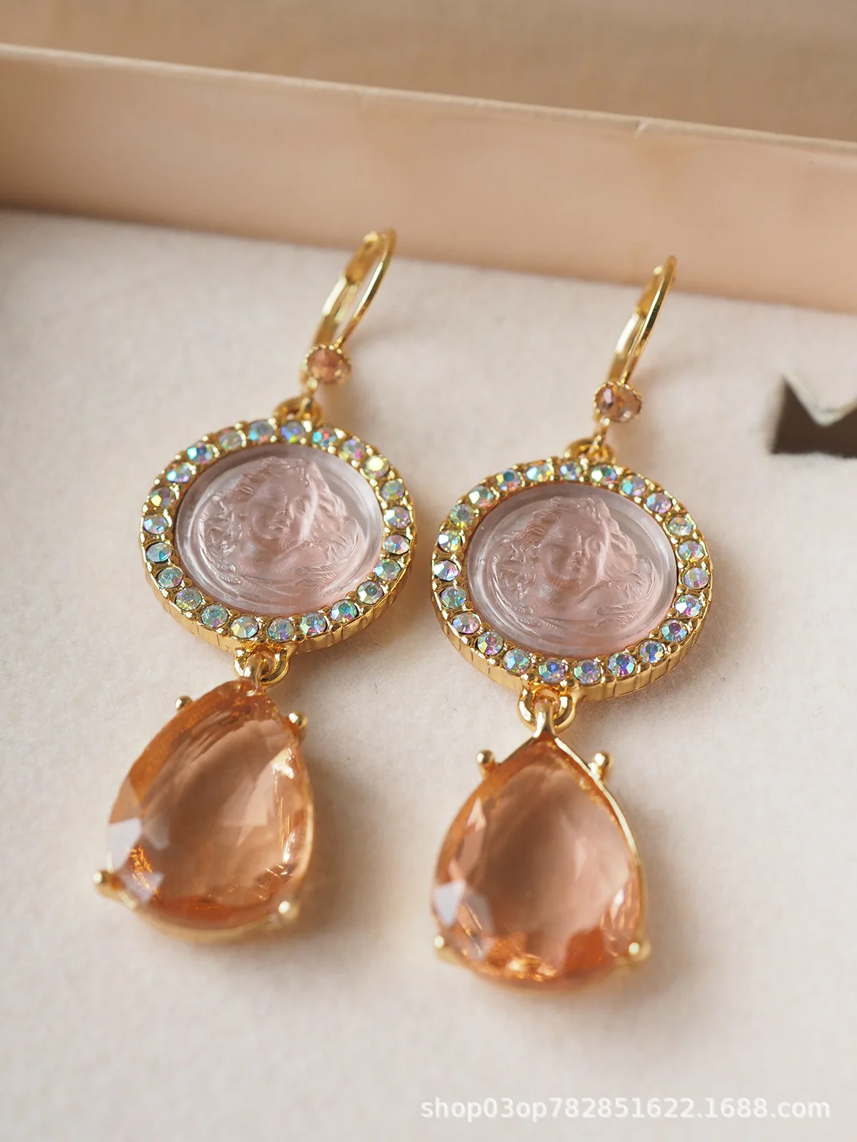 

European and American Sleep Angel Drop earrings Ancient Vintage earrings