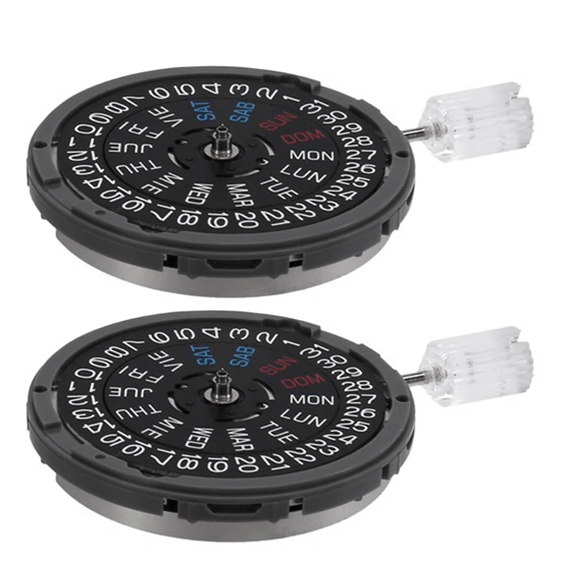 2PCS NH36 NH36A Automatic Movement Crown At 3 Self-Winding Mechanical Date/Day Watch Replacements Part