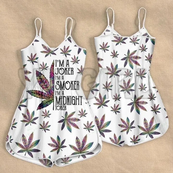I'm A Joker Smoker Midnight Toker Rompers For Women   3D All Over Printed Rompers Summer Women's Bohemia Clothes