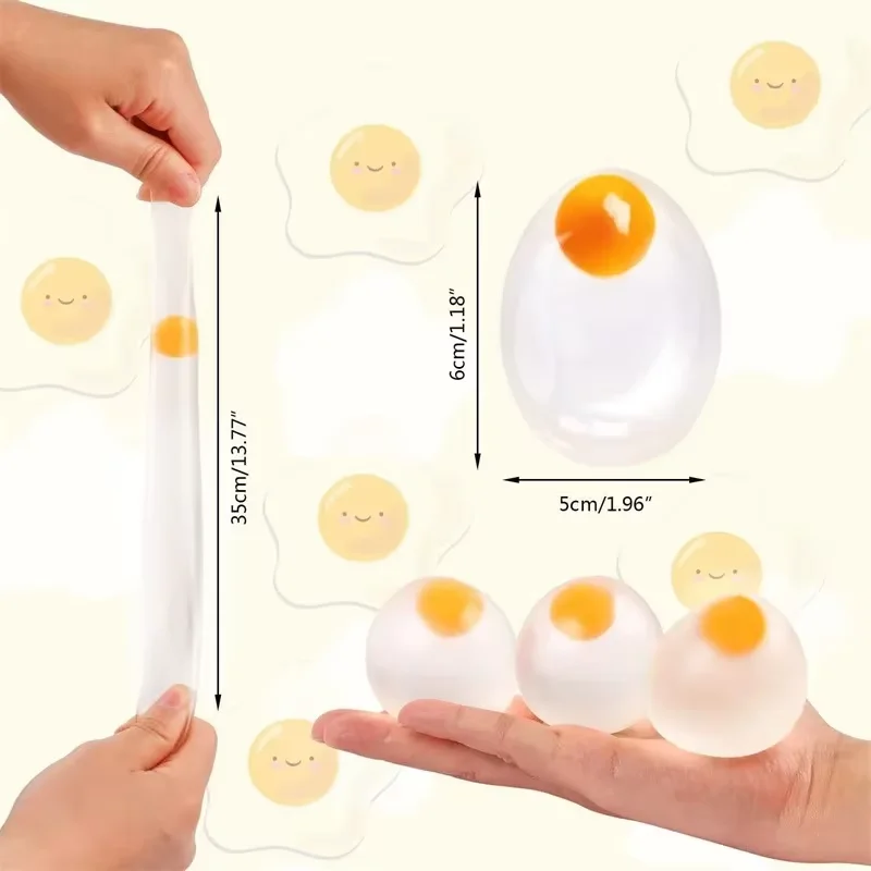 Фото Мягкий шарик-антистресс Funky Egg - Прозрачная игрушка для снятия стресса для детей и взрослых, сенсорная игрушка-фиджет для снятия тревоги, с эффектом сжатия и распыления №3