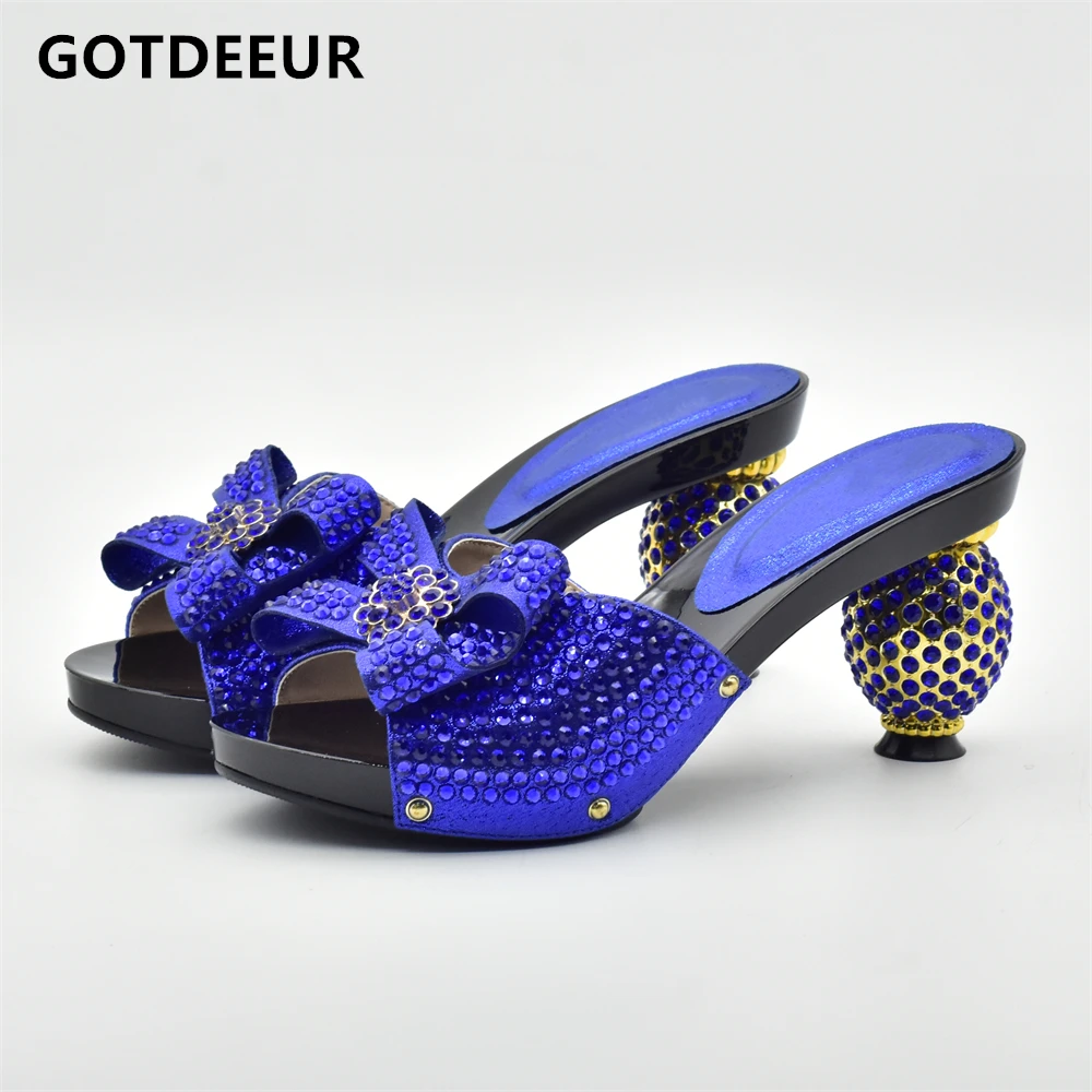 

Туфли женские летние на высоком каблуке, модные босоножки в итальянском стиле, в нигерийском стиле, без застежки