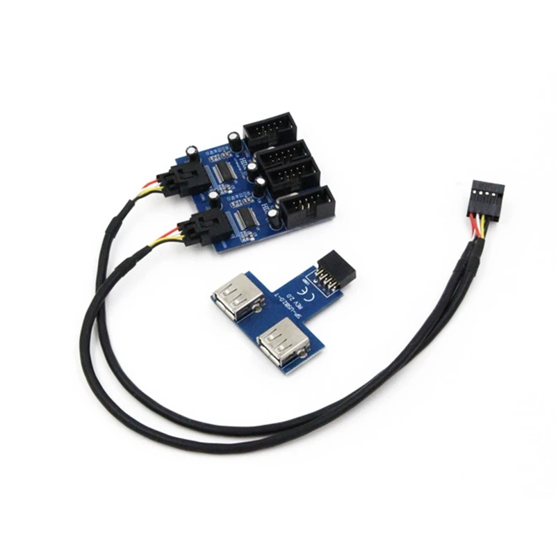 

2022 New Motherboard 9-Pin Interface Extension Cable One-To-Four/One-To-Two Circuit Board USB 2.0 Hub Connector Adapter Durable