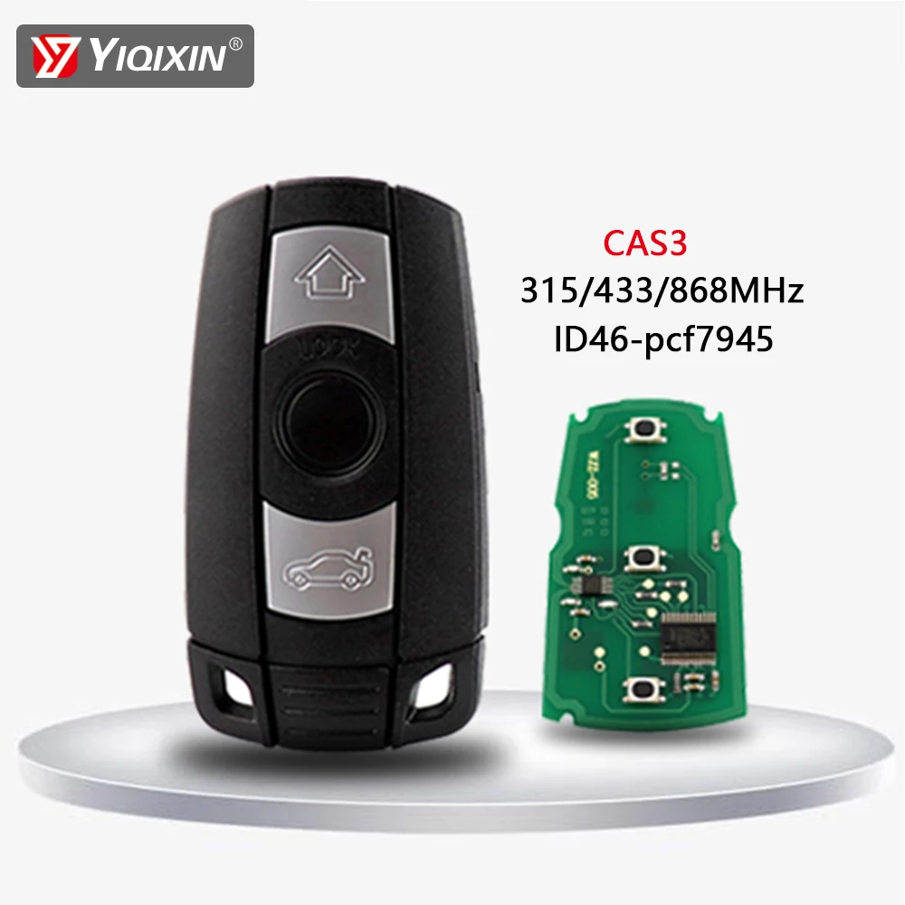 YIQIXIN Keyless-Go Smart Car Key For BMW E61 E90 E82 E70 E71 E87 E88 E89 X5 X6 For 1 3 5 6 Series 315/315LP/433Mhz PCF7945 Chip