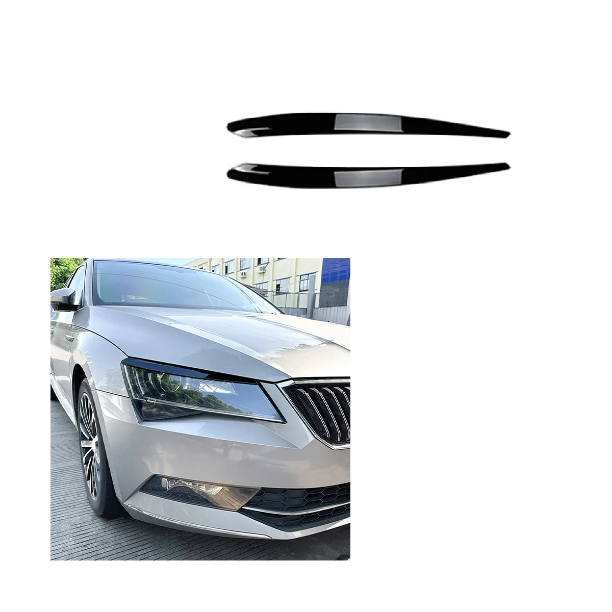 Яркие черные передние фары для Skoda Superb B8 2016-2018