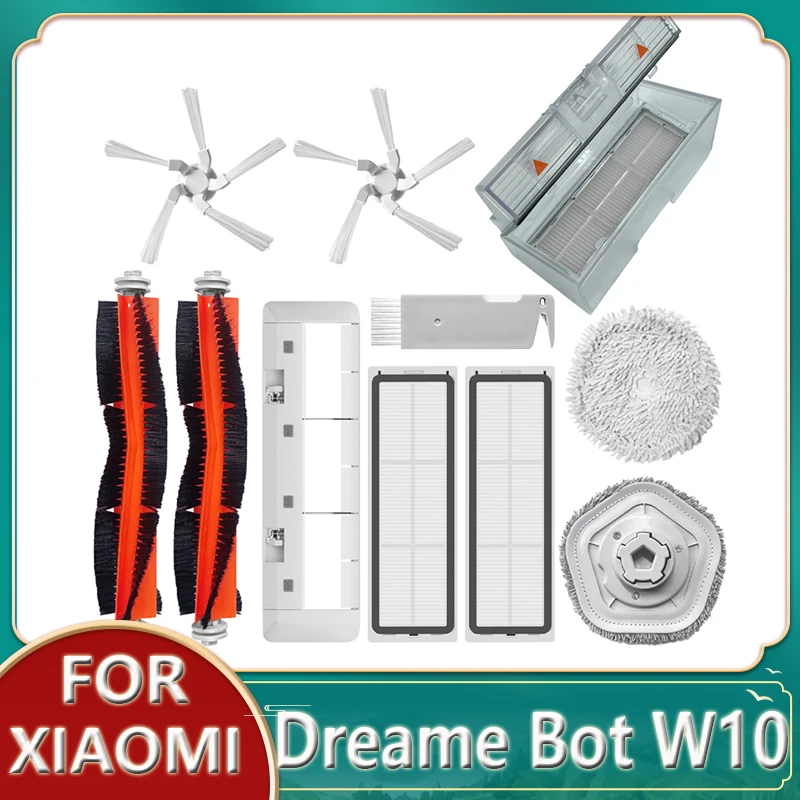 

Запчасти для робота-пылесоса XiaoMi Dreame Bot W10, основная/боковая щетка, фильтр НЕРА, насадка для швабры, пылесборник, швабра