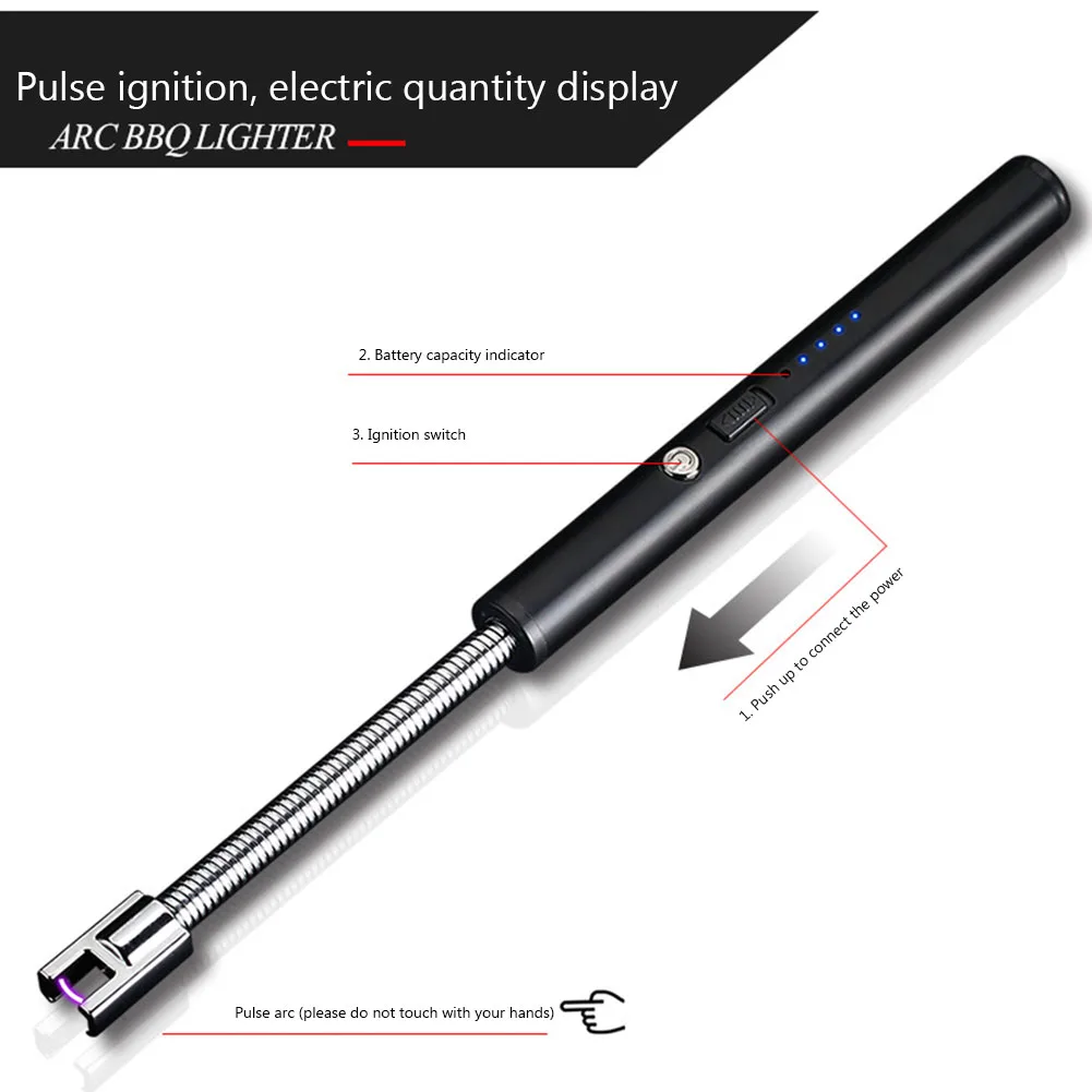 

Портативная дуговая зажигалка с зарядкой от USB, ветрозащитные необычные зажигалки, Экологичная ароматерапия для свечей, газовых печей