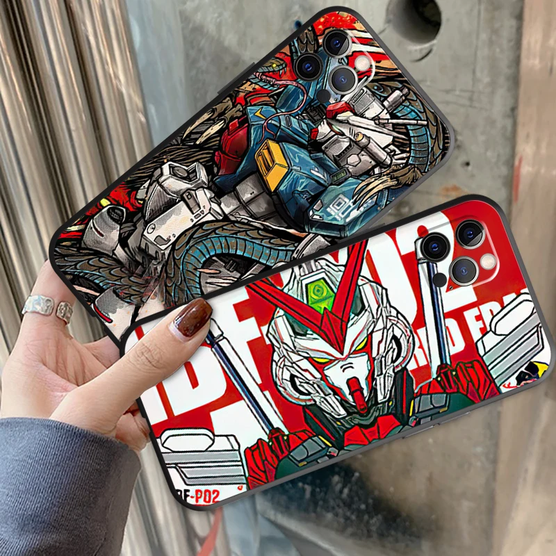 japan anime gundam funda phone case for iphone 11 13 12 pro max 12 13 mini x xr xs max se 2020 7 8 6s plus celular original free global shipping