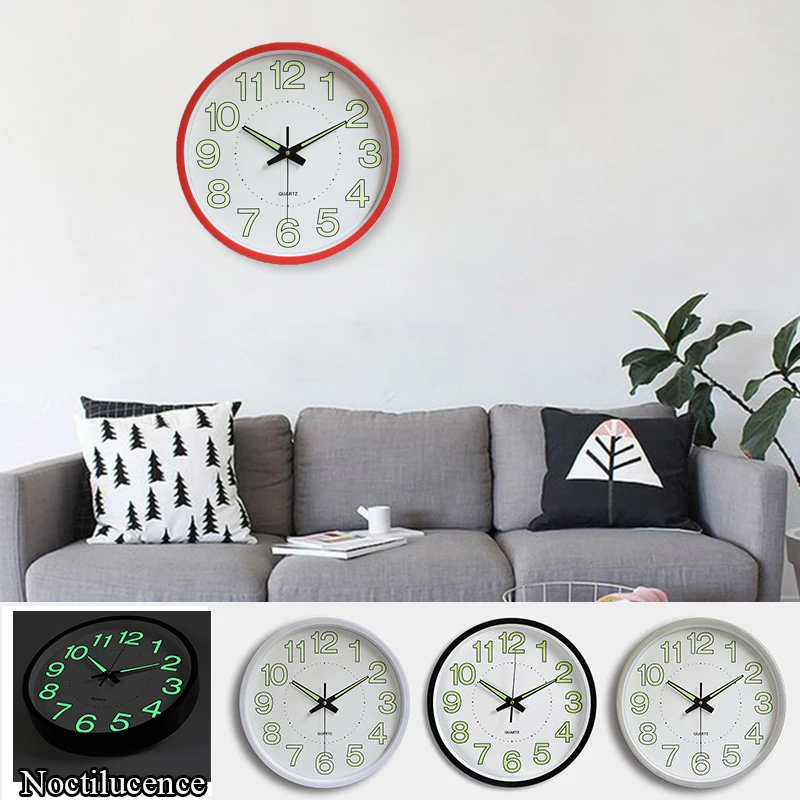 

Large Luminous Wall Clock Number Quartz Silent Clock Glow In The Dark Night Light Hanging Clocks Watch For Home Decor