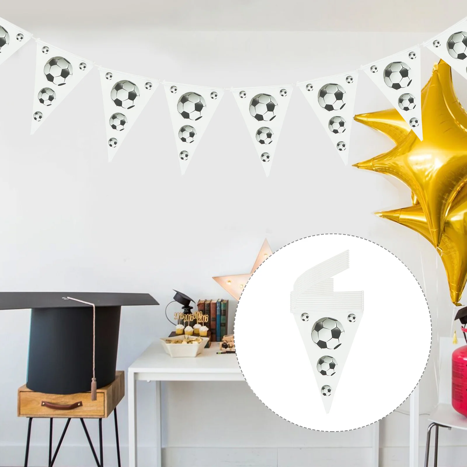 

1 String Football Party Bunting Creative Festive Hanging Banner Party Supplies for Party Birthday Party