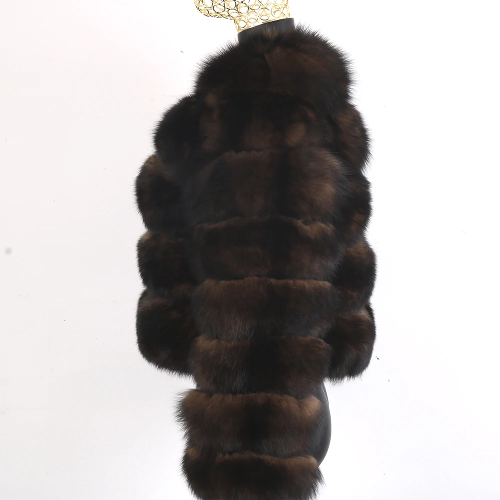 2022 New100% Natural Fur Jacket Female Winter Warm Leather Fox Fur Coat High Quality Fur Vest Style Real Fur Coat  Free shipping